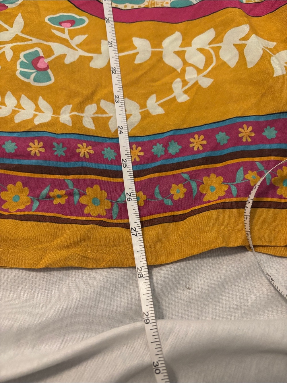 Natural Life Boho Yellow & Turquoise Floral Tassel Peasant Top SZ XL oversized - Picture 5 of 9